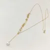 Anhänger Halsketten Gold Blatt Natürliche Perle Süßwasser Choker 8-9mm Ins Verkauf Halskette Schmuck Geschenke