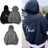 Дизайнерская одежда Мужские толстовки с капюшоном Rhude Rh Bullet Zipper Letter Вышитый свитер с капюшоном High Street Нишевая мода Свободная американская куртка Мужская зимняя Fa