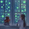 Décorations de Noël Christma s'accroche décalcomanies flocon de neige lumineux accrocheur amovible fenêtre décoration autocollant mural Navidad année 2023