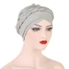 Kvinnors Braid Turban Hat Solid Color Head Wrap Muslim Inner Hijabs Caps Islamic Headwear India Cap Hair Loss Bonnet For Women