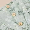 Barboteuses coton lin Floral body avec bandeau bébé filles garçons combinaison enfant en bas âge infantile à volants sans manches body Born vêtements