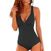 Maillot de bain femme OnePiece rayé plage maillot de bain femme maillot de bain avec coupe ajustée bretelles croisées dos nu vêtements d'été