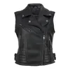 Damesleer Faux Pu Waistcoat Women Motorfiets Vest Coat Mouwloze vesten Spring herfst Hoogwaardige Zipper Tops