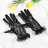 Rękawiczki sportowe 2Pairs moda seksowna długość nadgarstka Kobiety Bride Black Lace Mittens do imprezowych akcesoriów ochrony przeciwsłonecznej.