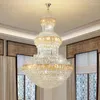 Lampade a sospensione LED Modern Duplex Villa Floor Lussuoso lampadario di cristallo Light Luxury El Lobby Reparto vendite Lampada display faro