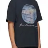 Дизайнерская модная одежда Футболка High Version Rhude 22x Summer Sunset Print Модные мужские женские свободные штаны Повседневная футболка с короткими рукавами Хлопок Streetwear Top