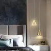 Kroonluchters fkl modern gouden kroonluchter eenvoudige geometrische slaapkamer bedlichtlichten woonkamer achtergrond muur lange lijn koper