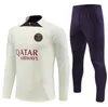 2023 2024 Paris PSGS adval Kids Tracksuit Half Zipper Surverement 23 24 Chandal Futbol Mbappe Soccer PSGS Thiving Boy Suit مجموعة البالغين et enfants