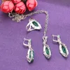 Collier Boucles D'oreilles Ensemble Megin D Argent Plaqué Turquoise Vintage Boho Collier Chaînes Anneaux Stud Bijoux Pour Femmes Mariage Ane Half22