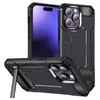 Casos de ponta de kickstand de metal híbrido à prova de choque para iPhone 14 Pro Max 13 12 11 xr xs x 8 7 Plus Suporte de suporte Hard Tone Hard Tone