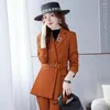 Tweedelige broek voor dames 2023 Autumn Winter Ladies Blazer Women Business Suits With Pant and Jackets Sets Office Pansuits Work Wear Cleren