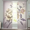 Gordijn bloemen kunst pure gordijnen voor woonkamer de slaapkamer voile organza decoratieve gordijnen tule