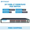 Control OPTFOCUS 52V 300W For Cameras AP 802.3AT AF Smart Auto Boost Plug And Play Switch PoE 48v 24 Port 48v Giga Poe Switch Gigabit