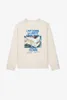 Zadig et Voltaire 디자이너 스웨트 셔츠 패션 새로운 케이크 화이트 잉크 디지털 인쇄 꽃 얀 내부 양털 여성 둥근 목 스웨터