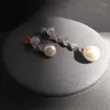 Серьги -грибы S925 Серебряные серебряные классические лепестки Жемчужные женские модные темперамент сладкий романтический стиль марокканские украшения