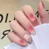 False Nails Wear Nail Polish Color Short Fake Removable Stickers Cute Enhancement Finished Ballerina Tips