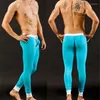 Men's Pants Warm-Keeping Leggings Long Modal Thin Johns Slim-Fit Sexy Gun Separation Solid Color Mid-waist