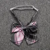 Cravatte 2023 Plaid in stile giapponese Studentessa JK Uniforme Farfalla Cravatta Fiocco da donna alla moda di alta qualità