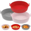 Silicone Basket Pot Tray Liner For Air Fryer Oven Accessories Pan Baking Mold Pastry Bakeware Kitchen Novel Shape Reusable Baking Dishes Q131