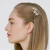 ヘアクリップ光沢のあるクリスタルタッセルスターペンダントピンヘッドウェア女性のためのウェディングジュエリーラインストーンブライダルバレット