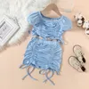 kids clothing set round neck dress set girls summer dress fashion outfit