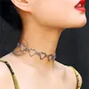 Choker Chokers Hollow Korean Sweet Love Heart Necklace Statement Girlfriend Gift Cute Bicolor Jewelry Collier Femme 2023Chokers