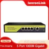 مفتاح التبديل Poe Gigabit Ienronlink Link 04G10GB 5 PORT 100/1000MBPS SWITCH ETHERNET POE مع مزود الطاقة VLAN للكاميرا