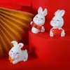 Novo 2023 estatuetas resina coelho miniature coelho ornamento decoração de casa miniatura boneca de paisagem miniatura chinês ano novo kawaii decoração de decoração de casa