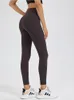 Pantalon actif couleur unie Fitness Leggings mode Yoga sport Sexy femmes nue sans couture sain poches latérales doux et respirant