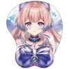 Rests 3D Stereo Genshin Impact Mouse Pad Keli Kokomi Zhongli Funny Gaming Computer Mousepad med silikonhandled mjuk musmatta