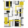 Gardin abstrakt geometrisk svart gul tyll ren för vardagsrum vuxna sovrum draperar kök voile organza dekor gardiner