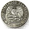 미국 1946 아이오와 기념 반 달러 도금 사본 동전