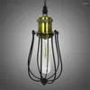 Lampes suspendues rétro Loft industriel vent lumière Vintage Edison lampe suspendue E27 fer Cage pour décor à la maison Restaurant