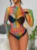 50% di SCONTO Ribbon Factory Store Sexy è diviso in pezzi di serie sexy Sujetador Transparente del bikini della rete della biancheria del vestito colorato arcobaleno