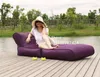 Camp Furniture Purple Folded Up Giant Large Bean Bags Outdoor Garden Waterproof Folding Sofa Lounge Chair Faux Polyester Beanbag