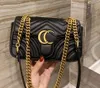 Women Luxurys Designers bags Marmont Womens bag Bags Shoulder Handbag Handbags Classic Leather Heart Style Gold Chain Tote Messenger