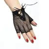 5Pair Short Half Finger Fishing Net Elastic Gloves Sexy Hollowed out mesh Bandage,Punk Neutral Gloves