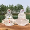 Vacker Natural Clear Quartz Goddess Festival gåvor Healing Reiki Rock Crystal Stone Meditation Woman Statue kraftfull 7 Chakra Gemstone Yoga Model Sculpture