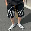 Designer Kort Mode Fritidskläder Strandshorts Pure Original Rhude Track Nisch Trendiga basketshorts Amerikansk lösstickad Sommar Andas Capris för män J