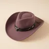 Bérets Western Cowboy Hat Roll Up Brim Sombrero Caps Rétro Feutre Mexicain Jazz Thème Party AccessoiresBérets BéretsBérets Pros22