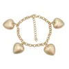 Halsband örhängen set romantisk hjärta hänge armband uppsättningar för kvinnor bohemisk guldmetall kvinnlig bröllop party smycken valentin dag