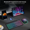 Keyboards draadloos toetsenbord Bluetooth -toetsenbord en muis oplaadbare mini -verlichte toetsenbord ingesteld in Russische draadloos voor iPad Pro Tablet