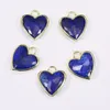 Charms Apdgg 5pcs Lapis azuis naturais lazuli corações facetados de forma de formato para brincos de colar jóias fazendo diy