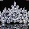 Hårklämmor Barrettes Cubic Zirconia Crowns Zircon Birthday Party Bridal Quinceanera Pageant Tiaras Jewelry Wedding Accessories for Womenha