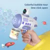 Spaceman Bubble Gun Rakiet 12 dziur kształt mydło producent dmuchawy bąbelków z lekkim bąbelkiem machne zabawki dla chłopców dziewczęta prezent urodzinowy