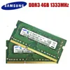 Rams Samsung 4GB PC310600S DDR3 1333MHz 4GB 8GB 1.5Vラップトップメモリ​​ノートブックモジュールSODIMM RAM