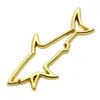 New 3D Metal Car Styling Sticker Hollow Fish Shark Emblem Badge Decals Automobiles Motorcycle Computer Fuel Cap Exterior Accessories