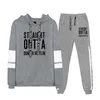 Sweats à capuche pour hommes Sweat-shirts Unisexe Survêtements Costume The Office TV Show Dunder Mifflin Casual Deux pièces Ensemble Pantalons de survêtement Streetwear Sports Clot