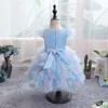 Girl Dresses Girl's Flower Girls Dress Illusion Pearls Embroidey Lace Tulle O-Neck Knee-Length Luxury Pink Short Lovely Kid Party Princess