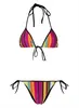 Gradient badkläder kvinnor färgade baddräkter bikini set mode baddräkt sommarstrand mix v hals